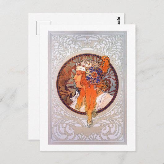 Alphonse Mucha Briefkaart (Voorkant / Achterkant)