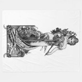 Alphonse Mucha Broken Blossom Fleece Deken (Voorkant (Horizontaal))