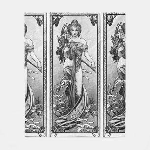 Alphonse Mucha Broken Blossoms Fleece Deken