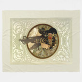 Alphonse Mucha - Byzantijnse hoofden brunette Fleece Deken (Voorkant (Horizontaal))