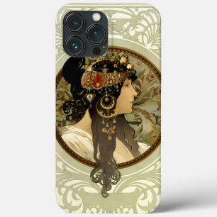 Alphonse Mucha - Byzantine Head Brunette iPhone 13 Pro Max Hoesje
