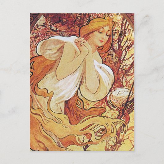 Alphonse Mucha Chocolat Briefkaart (Voorkant)