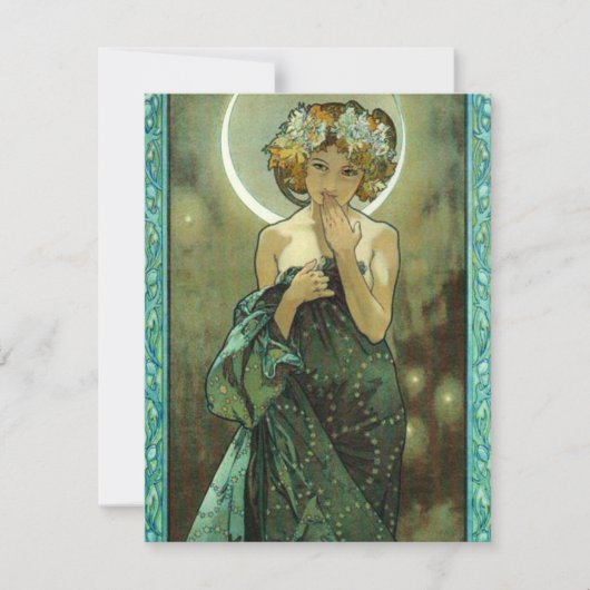 Alphonse Mucha Clair de Lune Invitations Kaart (Voorkant)