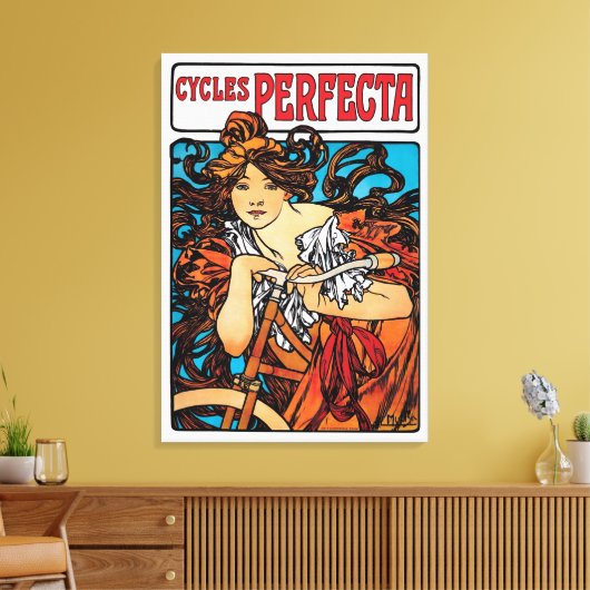 Alphonse Mucha - Cycla Perfecta Retro Art Nouveau Canvas Afdruk (Insitu (Woonkamer))