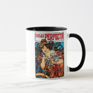 Alphonse Mucha - Cycles Perfecta Retro Art Nouveau Mok