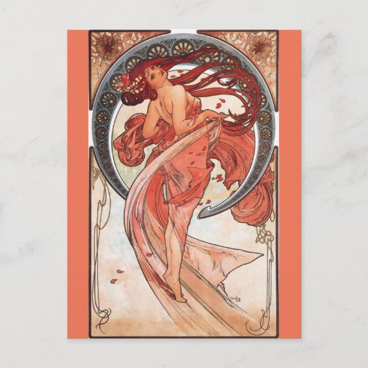 Alphonse Mucha Dance 1898 Art  Briefkaart (Voorkant)