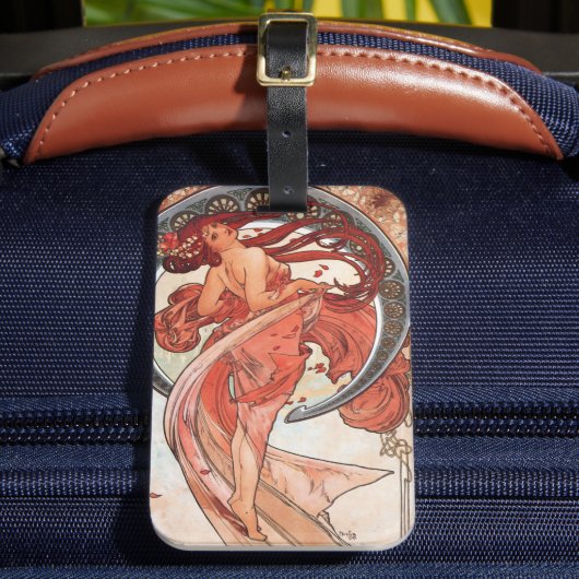 Alphonse Mucha Dance 1898 Art Nouveau Bagagelabel (Voorkant Insitu 2)