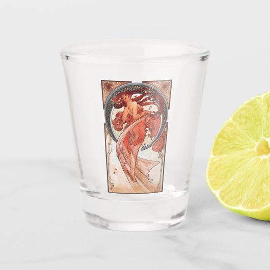Alphonse Mucha Dance 1898 Art  Shot Glas (Voorkant)