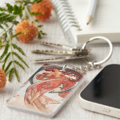 Alphonse Mucha Dance 1898 Art Sleutelhanger (Voorkant Rechts)