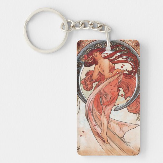 Alphonse Mucha Dance 1898 Art Sleutelhanger (Voorkant)