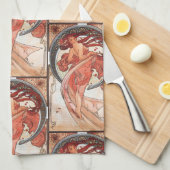 Alphonse Mucha Dance 1898 Art  Theedoek (Quarter Fold)