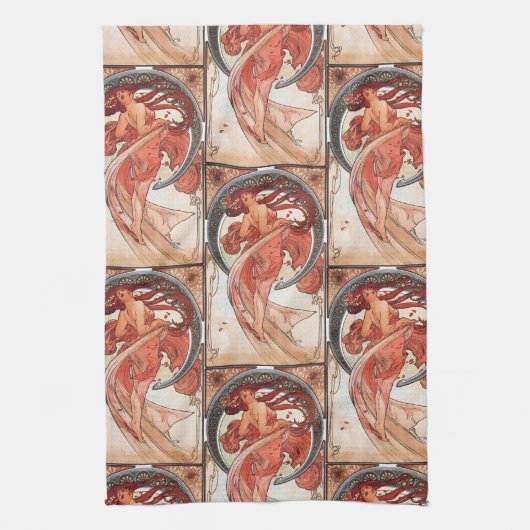 Alphonse Mucha Dance 1898 Art  Theedoek (Verticaal)