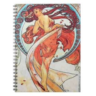 Alphonse Mucha Dance Art Nouveau Painting Notitieboek