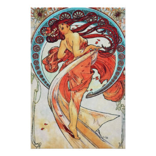 Alphonse Mucha Dance  Art Nouveau Painting Perfect Poster