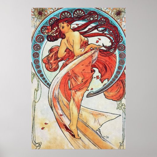 Alphonse Mucha Dance  Art Nouveau Painting Poster (Voorkant)