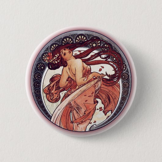 Alphonse Mucha - Dance Ronde Button 5,7 Cm (Voorkant)