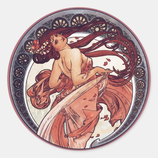 Alphonse Mucha - Dance Ronde Sticker (Voorkant)