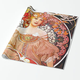 Alphonse Mucha Daydroom Floral  Art Nouveau Cadeaupapier