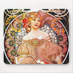 Alphonse Mucha Daydroom Floral  Art Nouveau Muismat