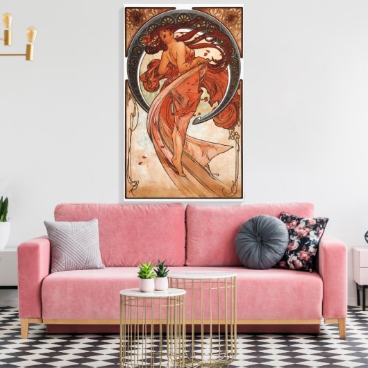 Alphonse Mucha De Dans Canvas Afdruk (Insitu (Woonkamer))