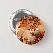 Alphonse Mucha - De groeten Ronde Button 5,7 Cm (Voorkant /achterkant)