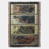 Alphonse Mucha de maan en de sterren Deken (Voorkant Verticaal)