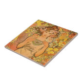 Alphonse Mucha de Roos Tile Tegeltje (Zijkant)