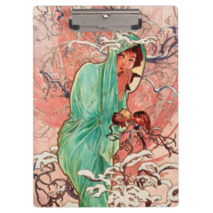 Alphonse Mucha, De seizoenen, Winter (1896) Klembord