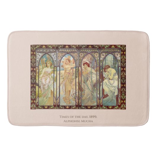 Alphonse Mucha - De tijden van de dag Badmat (Voorkant)
