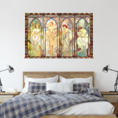 Alphonse Mucha - De tijden van de dag Canvas Afdruk (Insitu (Slaapkamer))