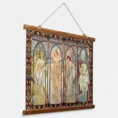 Alphonse Mucha - De tijden van de dag Hangend Wandkleed (Gebogen)