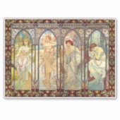 Alphonse Mucha - De tijden van de dag Sticker (Voorkant)