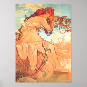 Alphonse Mucha - De zomer - de seizoenen Poster