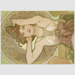 Alphonse Mucha Decoupage Paper Art Nouveau Tissuepapier