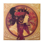 Alphonse Mucha Donna Orechini Tile Tegeltje (Voorkant)