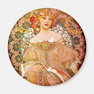 Alphonse Mucha Dreaming (Reverie) Magneet