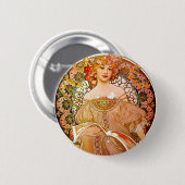 Alphonse Mucha Dreaming (Reverie) Ronde Button 5,7 Cm (Voorkant /achterkant)