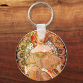 Alphonse Mucha Dreaming (Reverie) Sleutelhanger (Voorkant)