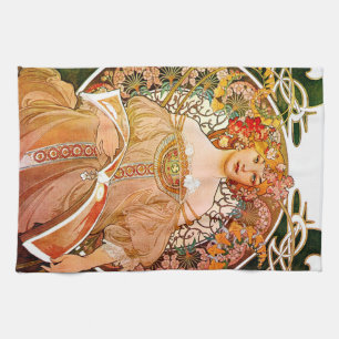 Alphonse Mucha Dreaming (Reverie) Theedoek