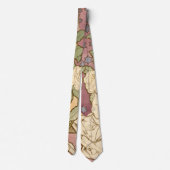 Alphonse Mucha Elegant Art Nouveau Stars Camellia Stropdas (Achterkant)