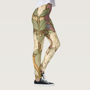 Alphonse Mucha Elegante Art Nouveau Sterren Camell Leggings