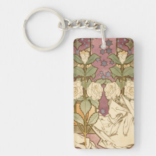Alphonse Mucha Elegante Art Nouveau Sterren Camell Sleutelhanger