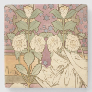 Alphonse Mucha Elegante Art Nouveau Sterren Camell Stenen Onderzetter
