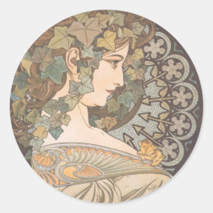 Alphonse Mucha - Erin Ronde Sticker