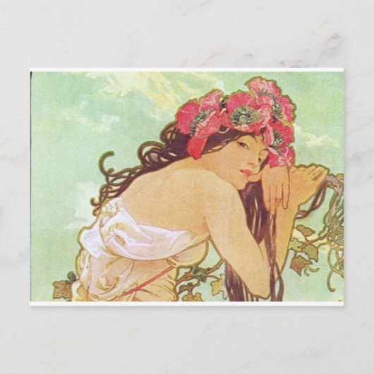 Alphonse Mucha. Ete/zomer, 1896 Briefkaart (Voorkant)
