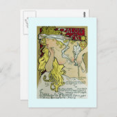 Alphonse Mucha, Exposition poster, 1896. Briefkaart (Voorkant / Achterkant)