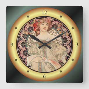 Alphonse Mucha ~ F. Champenois Imprimeur Editeur ~ Vierkante Klok