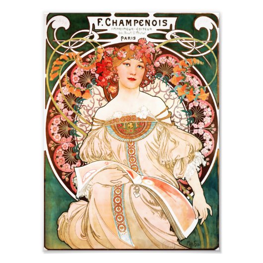 Alphonse Mucha F. Champenois Print Foto Afdruk (Voorkant)