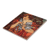 Alphonse Mucha fiets Tegeltje (Zijkant)