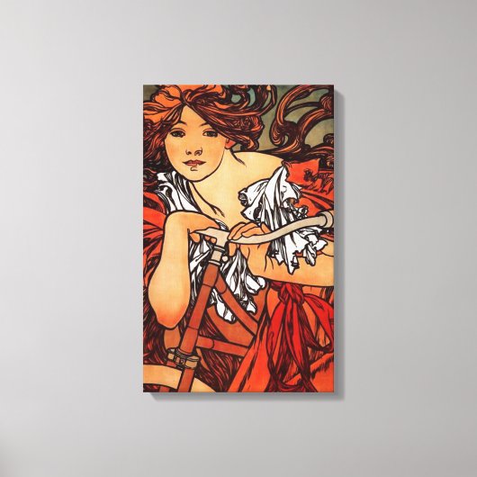 Alphonse Mucha Fietskanvas Poster Canvas Afdruk (Voorkant)
